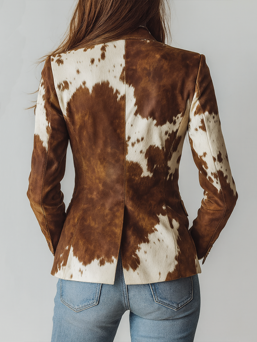 AGATHE | BLAZER VINTAGE CON STAMPA MUCCATA ECOSOSTENIBILE