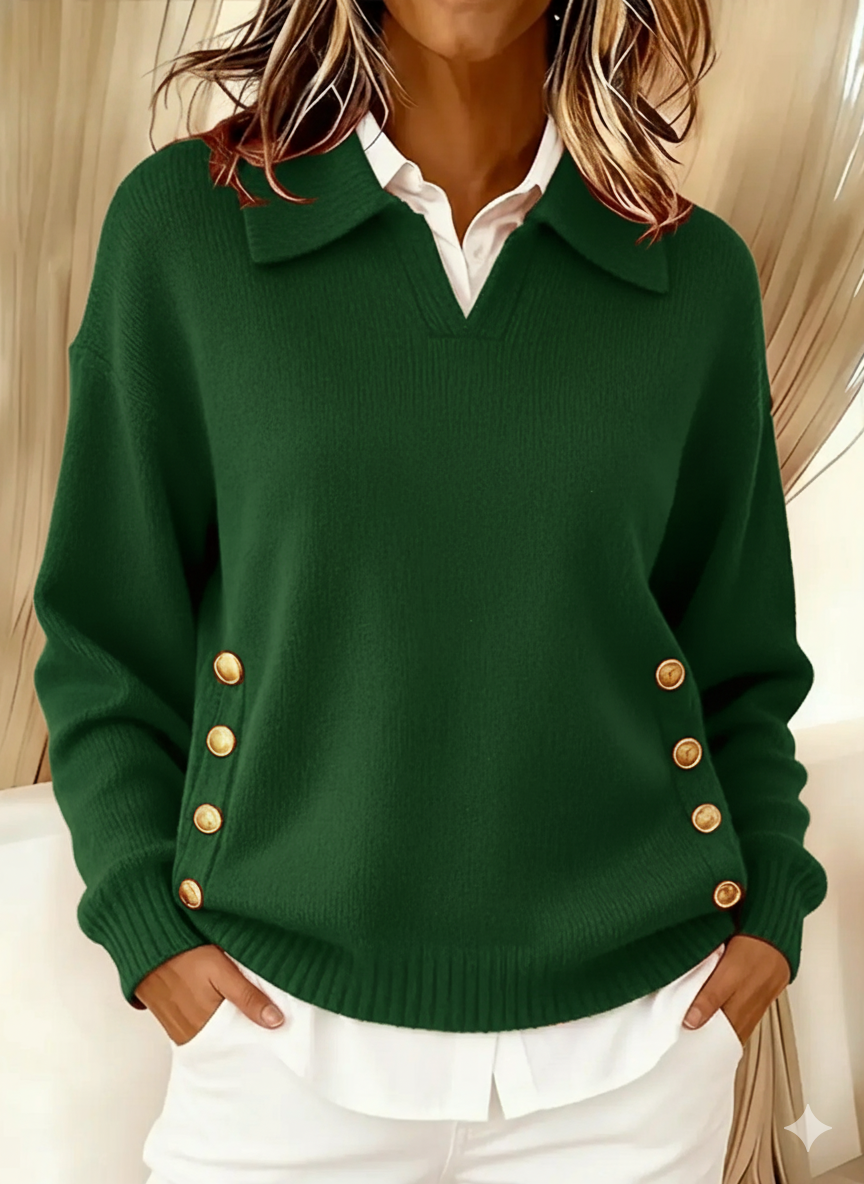 VICENTA | MAGLIONE CON COLLO A POLO E BOTTONI