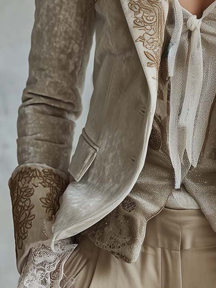 CONSTANCE | BLAZER SARTORIALE RICAMATO COLOR AVORIO