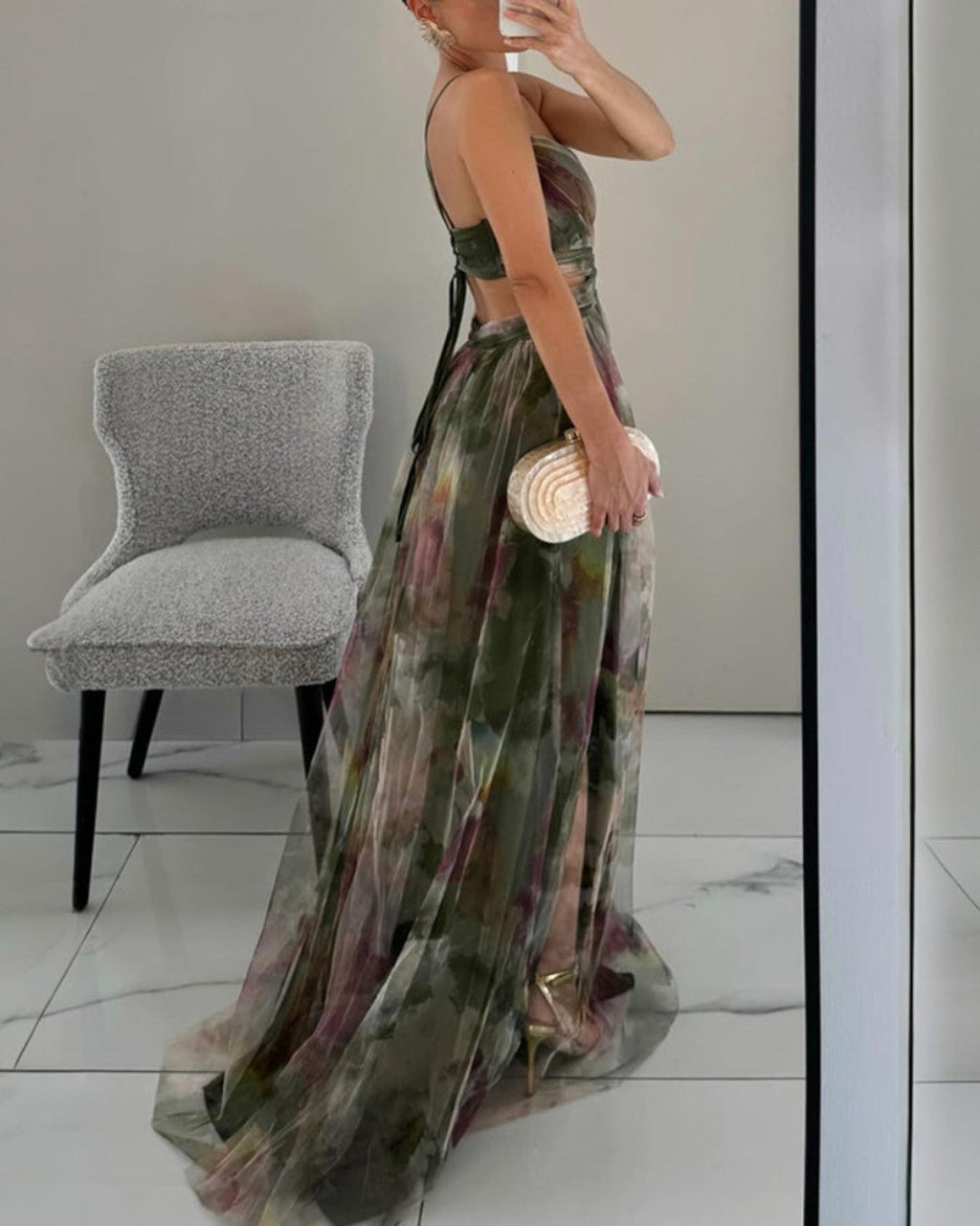 GISELLE | INCANTEVOLE MAXI-ABITO CON STAMPA FLOREALE