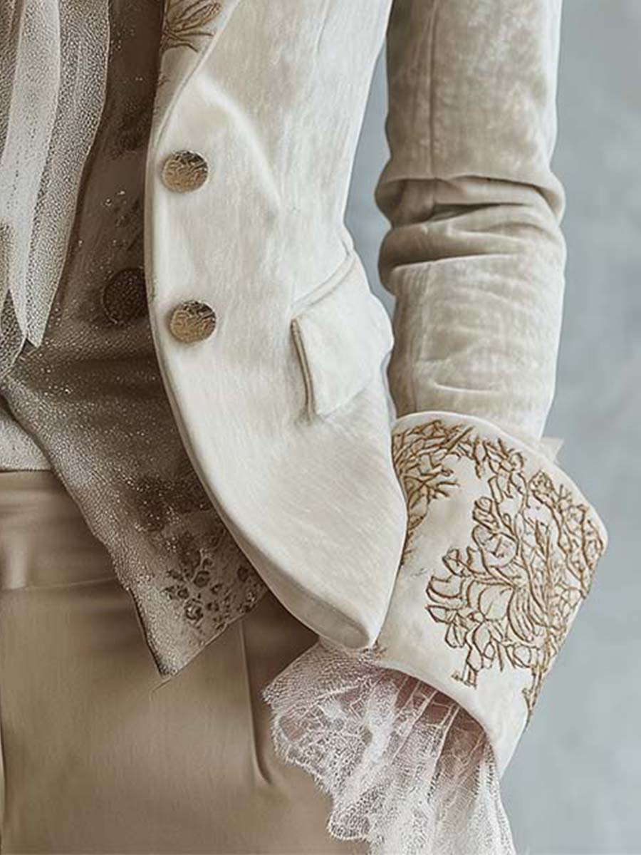 CONSTANCE | BLAZER SARTORIALE RICAMATO COLOR AVORIO