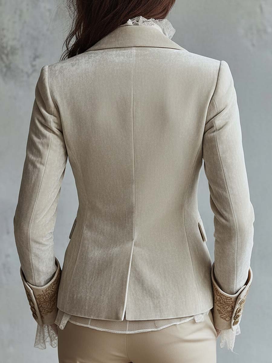 CONSTANCE | BLAZER SARTORIALE RICAMATO COLOR AVORIO
