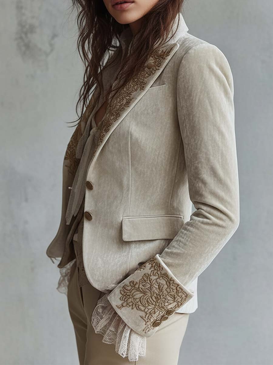 CONSTANCE | BLAZER SARTORIALE RICAMATO COLOR AVORIO