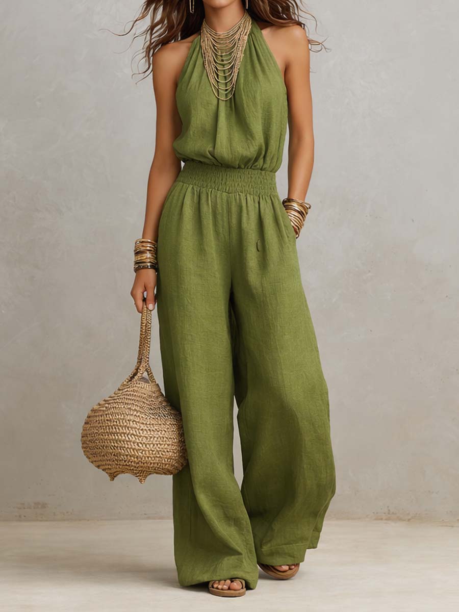 AINARA | TUTA CON SCOLLO A HALTERNECK