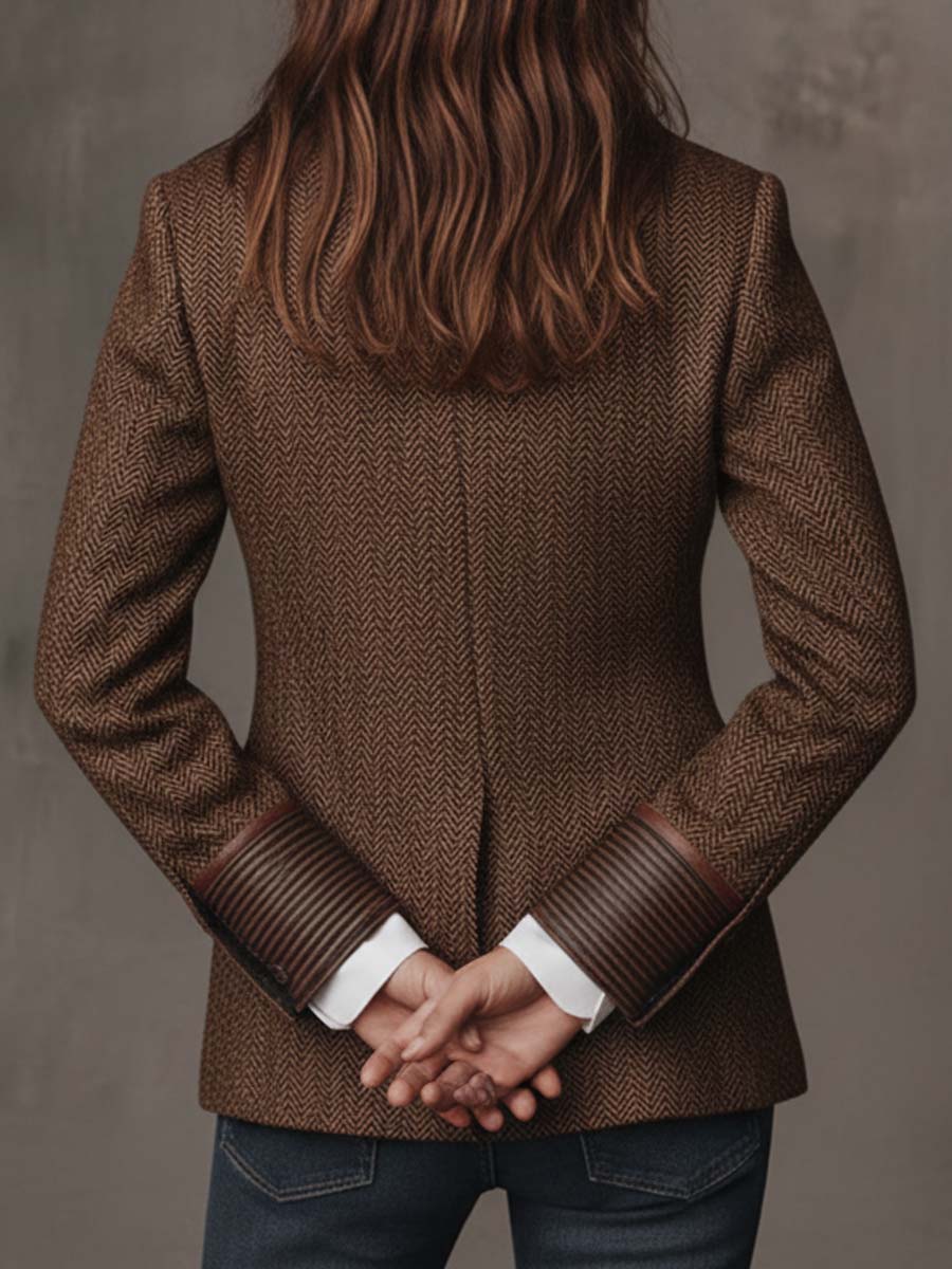 GISÈLE | BLAZER CON INSERTI A STAMPA CHEVRON