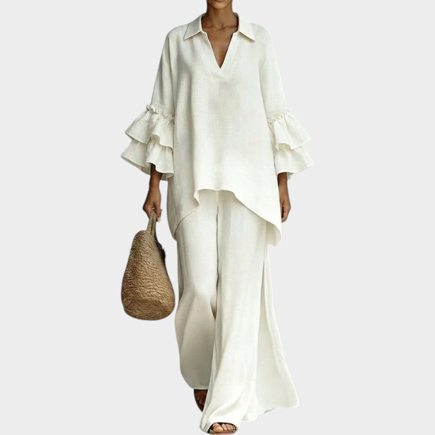 LEIRE | ELEGANTE COMPLETO COMPOSTO DA TOP E PANTALONI