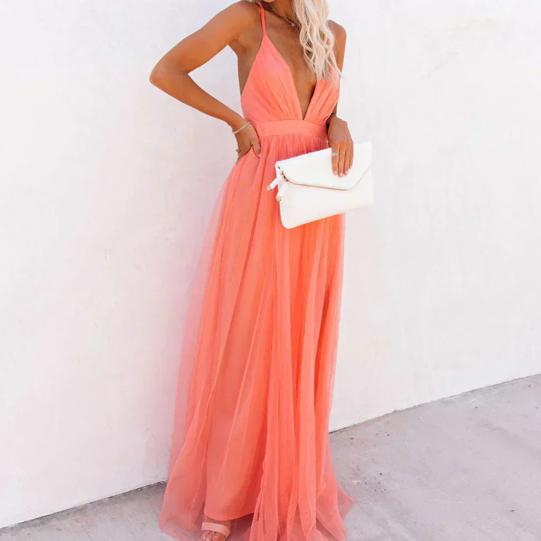 GINEVRA | MAXI ABITO LUCE CORALLO