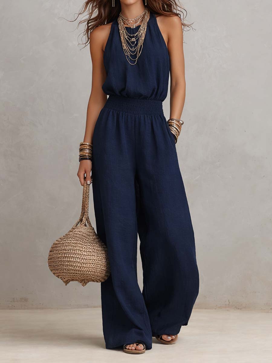 AINARA | TUTA CON SCOLLO A HALTERNECK