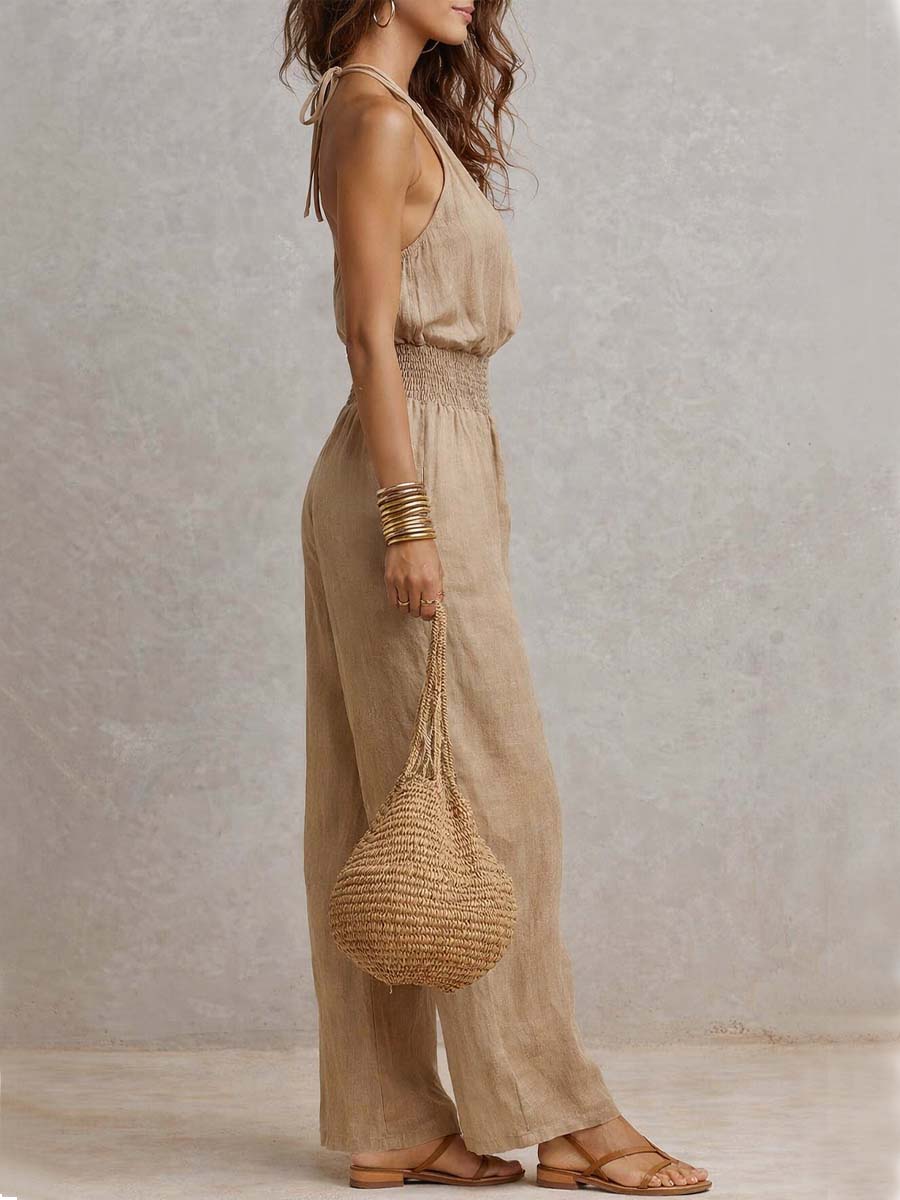 AINARA | TUTA CON SCOLLO A HALTERNECK