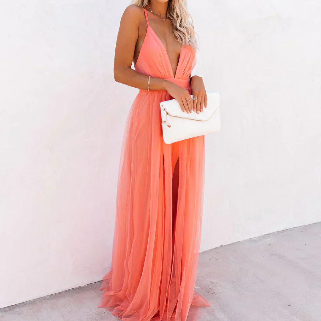 GINEVRA | MAXI ABITO LUCE CORALLO