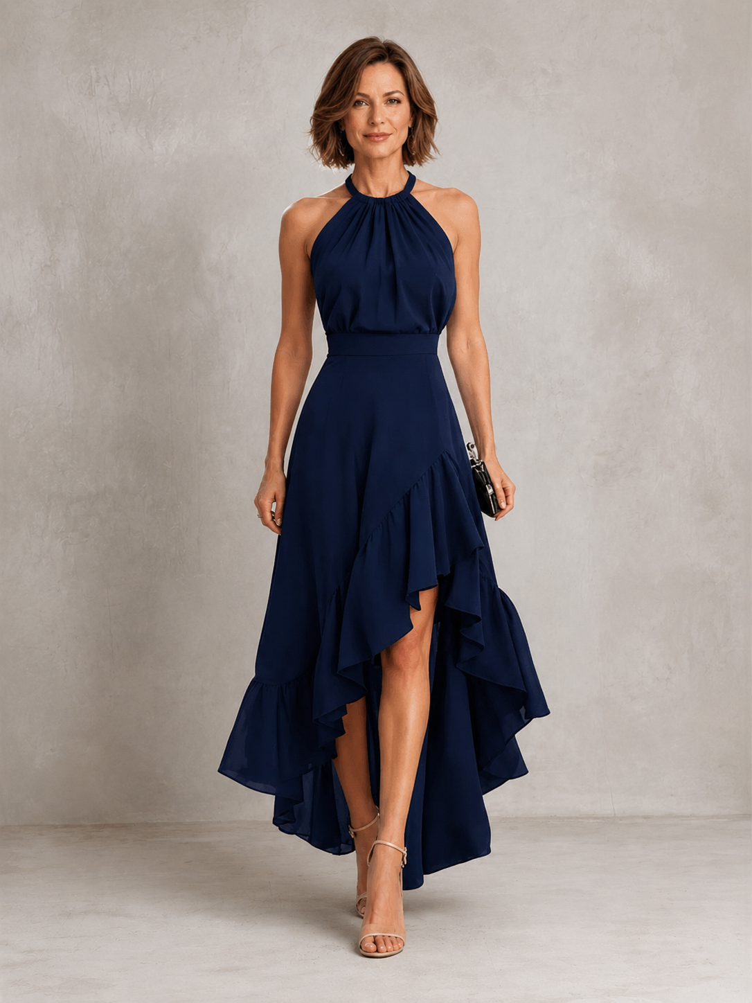 CHLOE | ABITO HALTERNECK CON ORLO A VOLANT