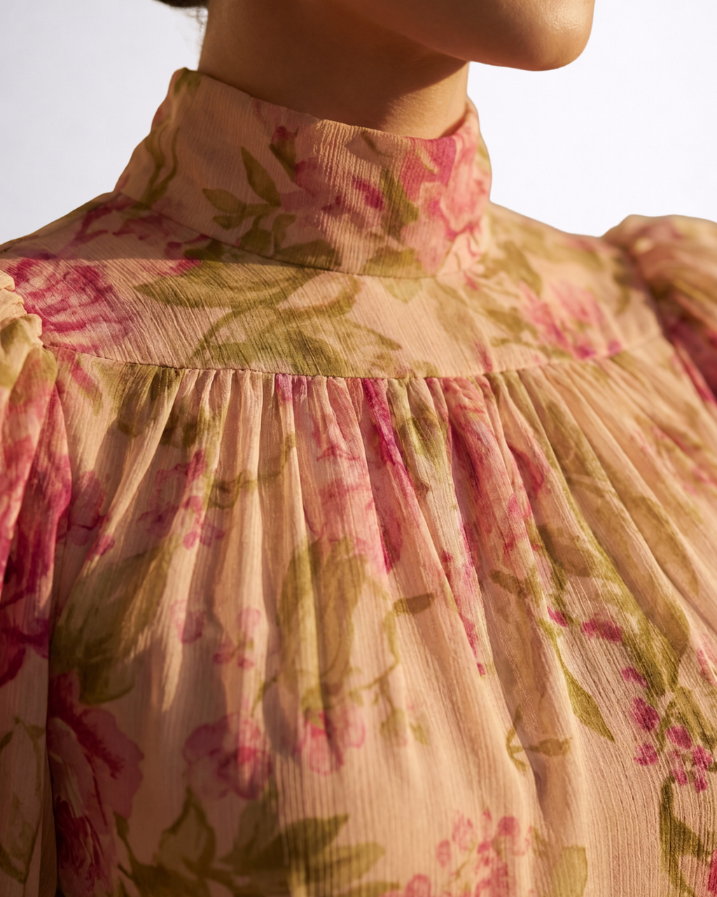 ROSARIO | ABITO LUNGO FLOREALE IN CHIFFON