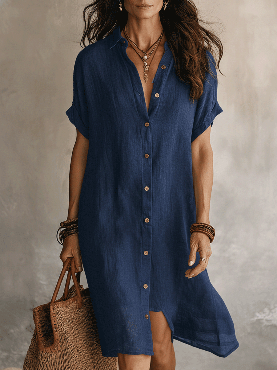 MODERN BOHO | EFFORTLESS LINEN MIDI DRESS