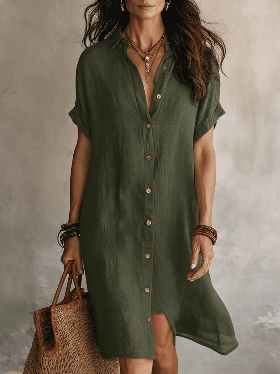 MODERN BOHO | EFFORTLESS LINEN MIDI DRESS