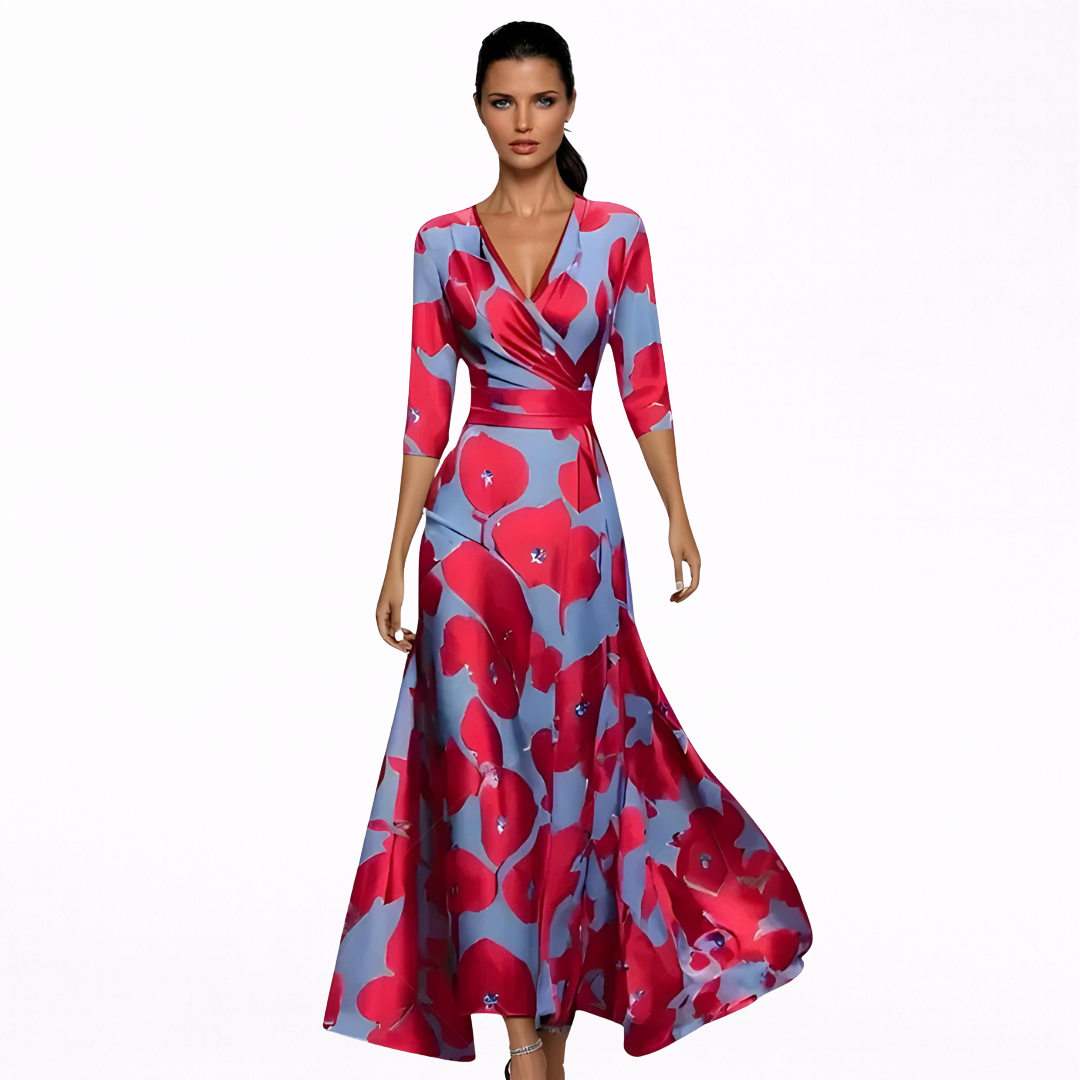 EMILIA | MAXI ABITO FLOREALE ELEGANTE