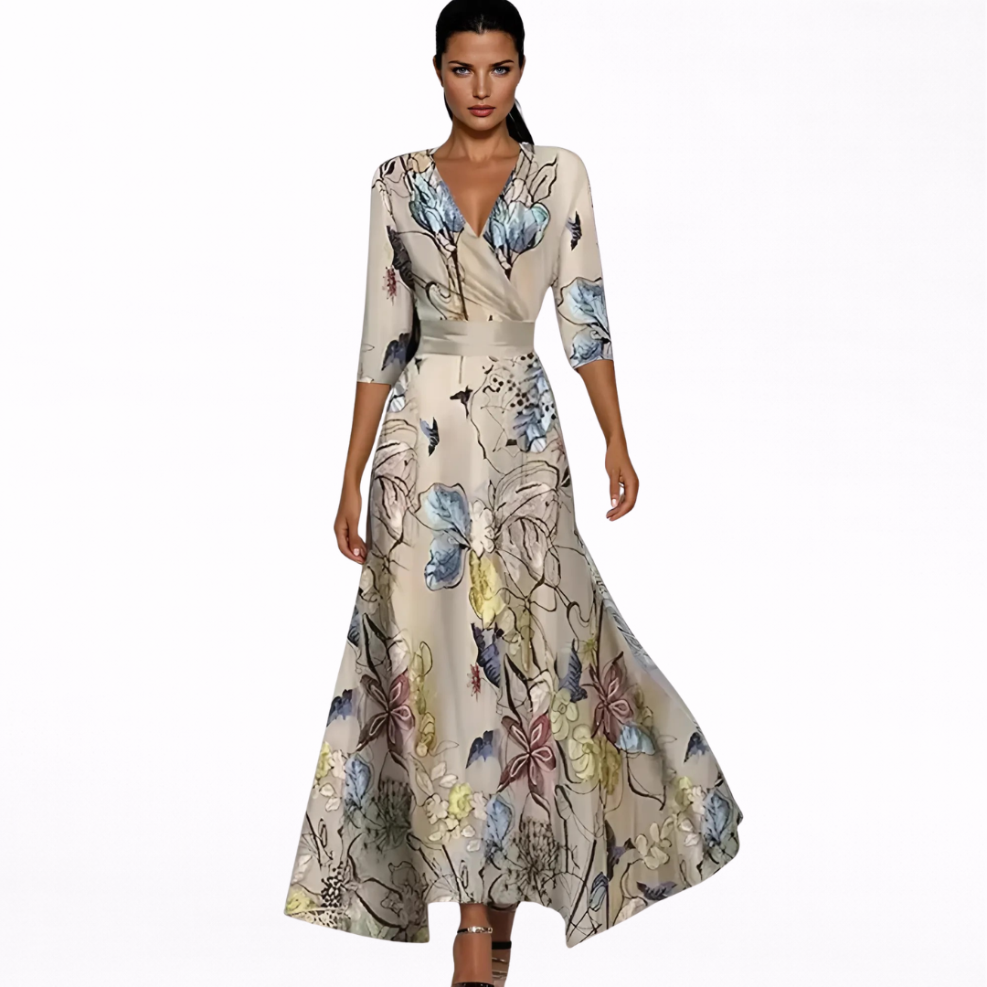 EMILIA | MAXI ABITO FLOREALE ELEGANTE