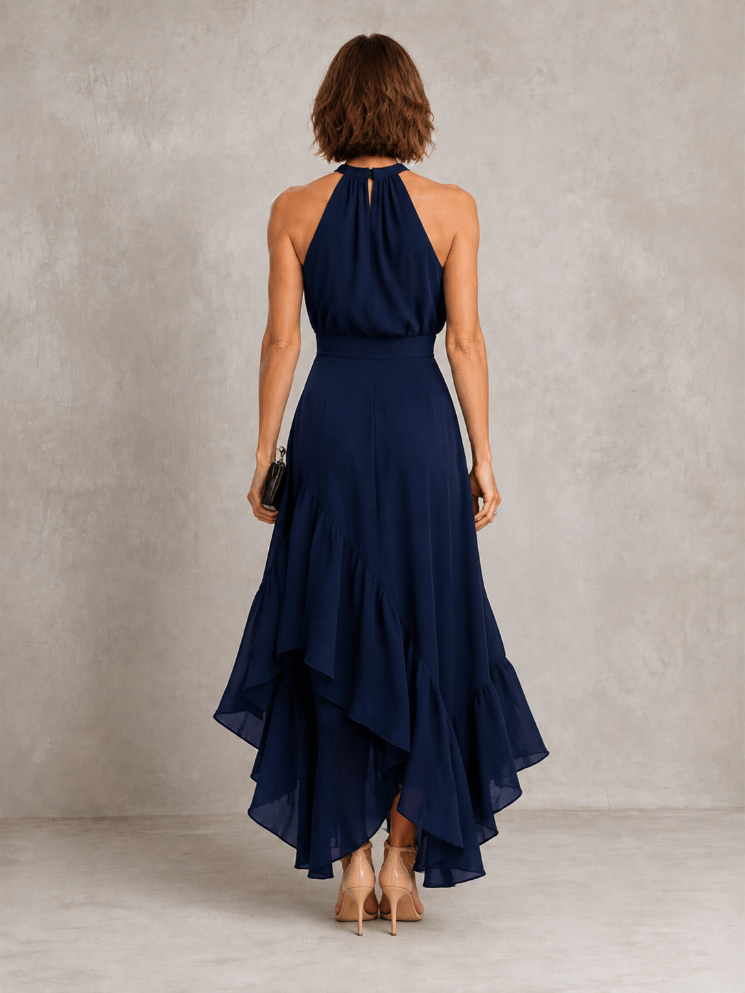 CHLOE | ABITO HALTERNECK CON ORLO A VOLANT