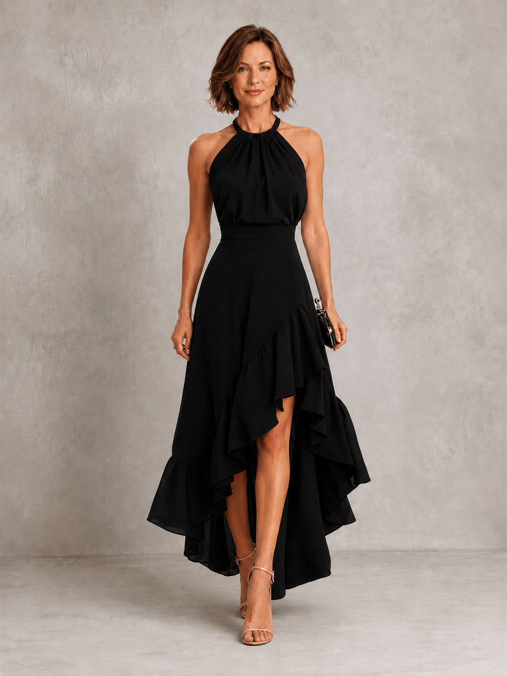CHLOE | ABITO HALTERNECK CON ORLO A VOLANT