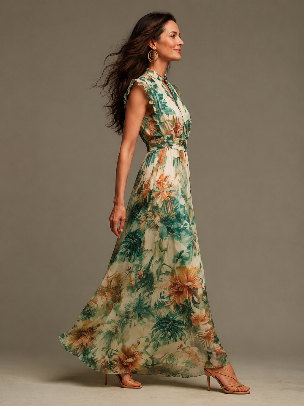 GRACE | CHIFFON TROPICALE DIPINTO