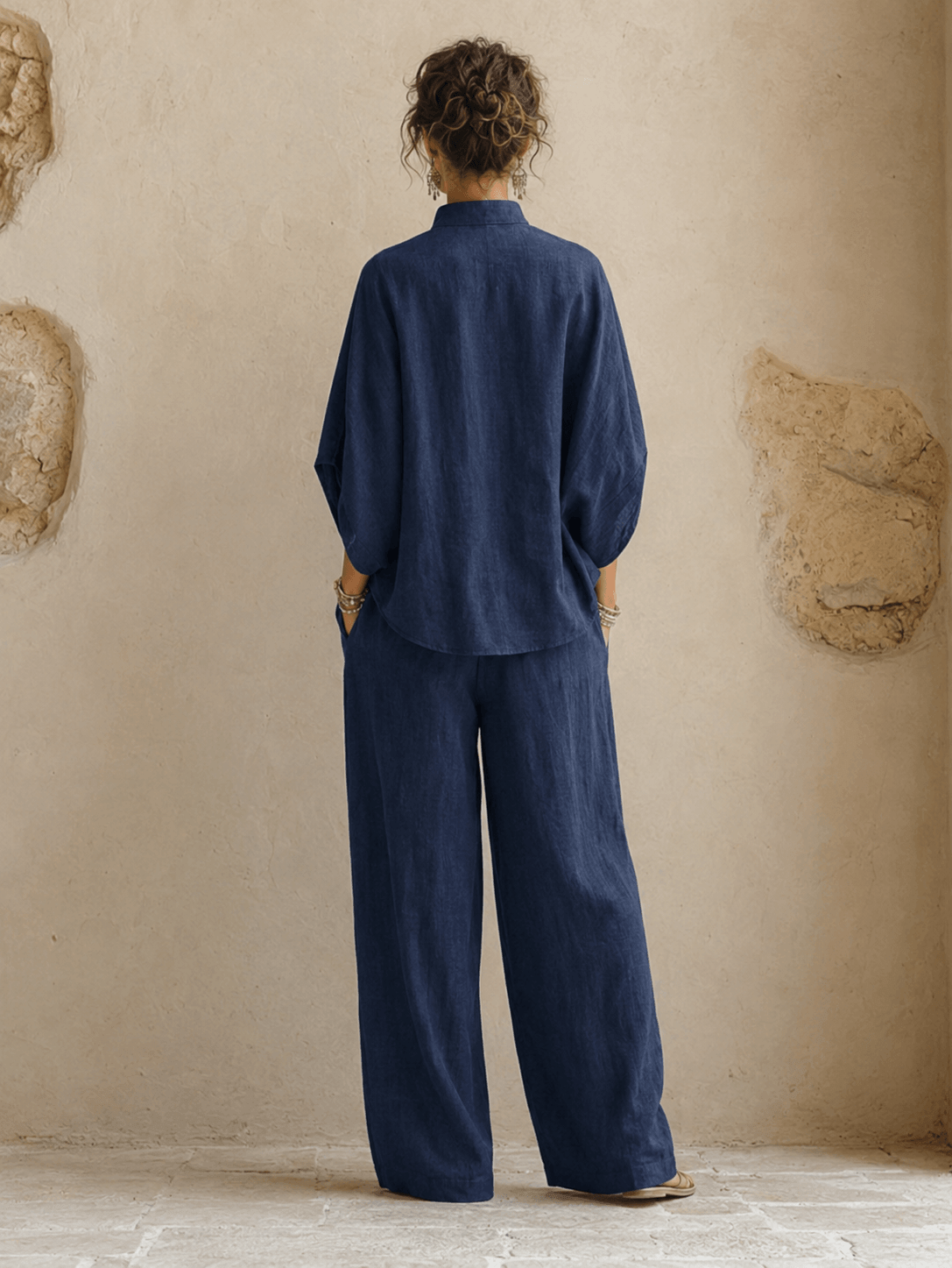 MARIBEL | MANICHE A PIPISTRELLO E PANTALONI A GAMBA LARGA
