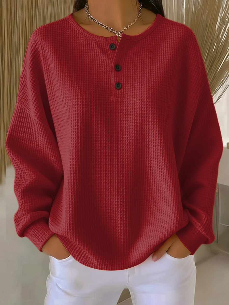 MILAGROS | FELPA HENLEY GOFFRATA