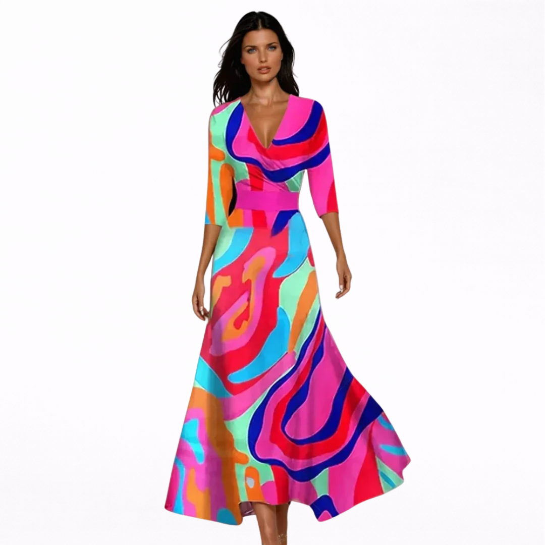 EMILIA | MAXI ABITO FLOREALE ELEGANTE