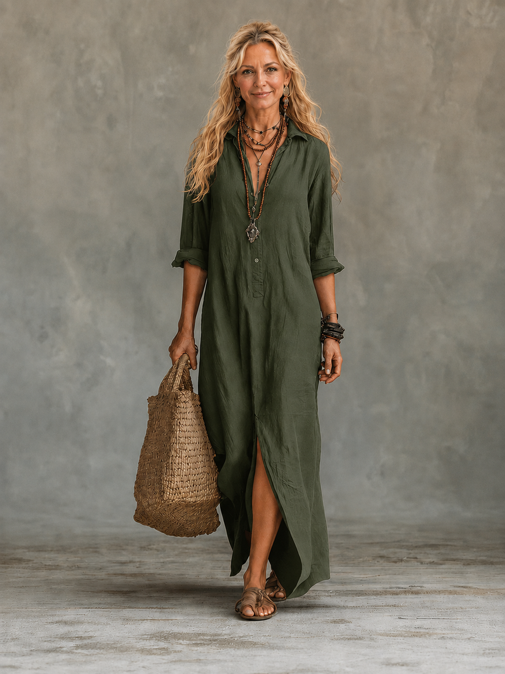 VIVIENNE | VESTITO LUNGO A BOTTONI