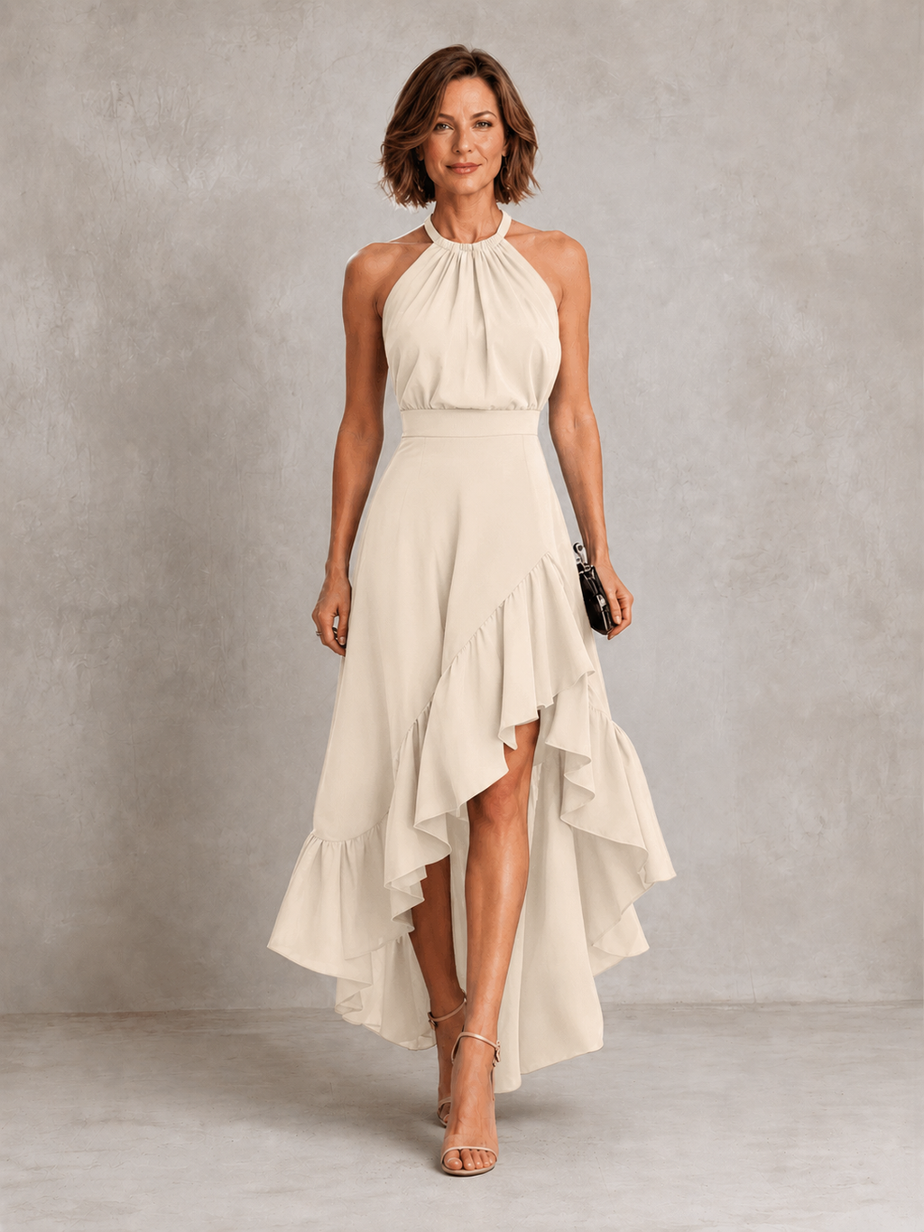 CHLOE | ABITO HALTERNECK CON ORLO A VOLANT