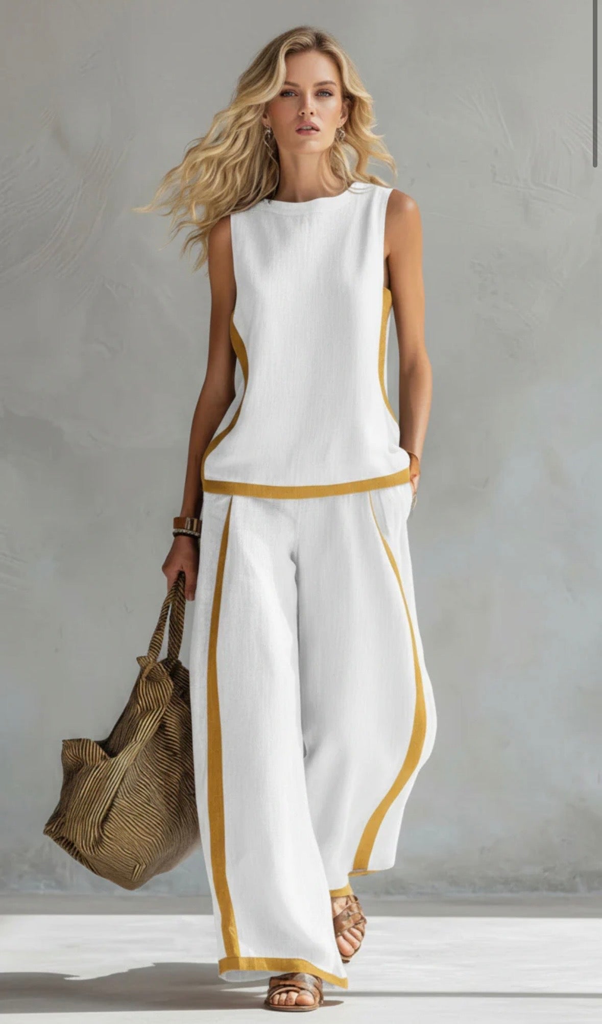 LEILA | COMPLETO ELEGANTE IN COTONE E LINO