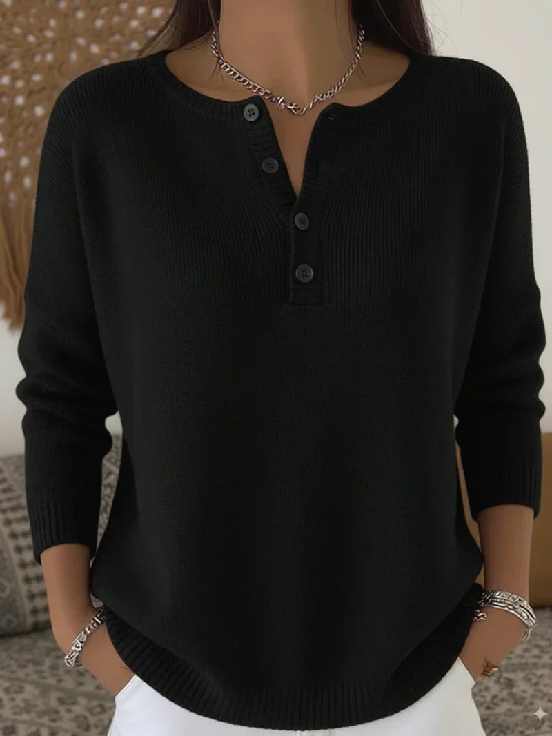 HELENA | MAGLIONE IN PUNTO CON BOTTONI HENLEY