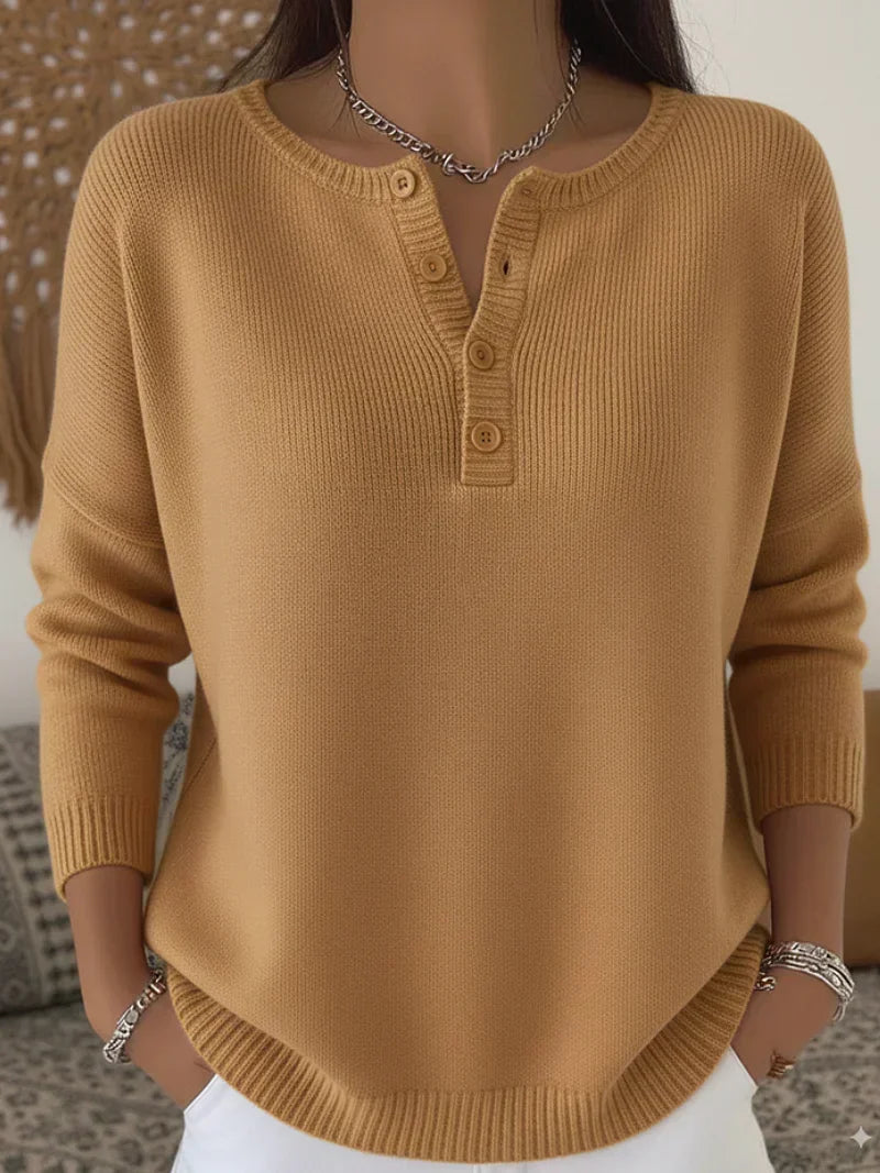 HELENA | MAGLIONE IN PUNTO CON BOTTONI HENLEY