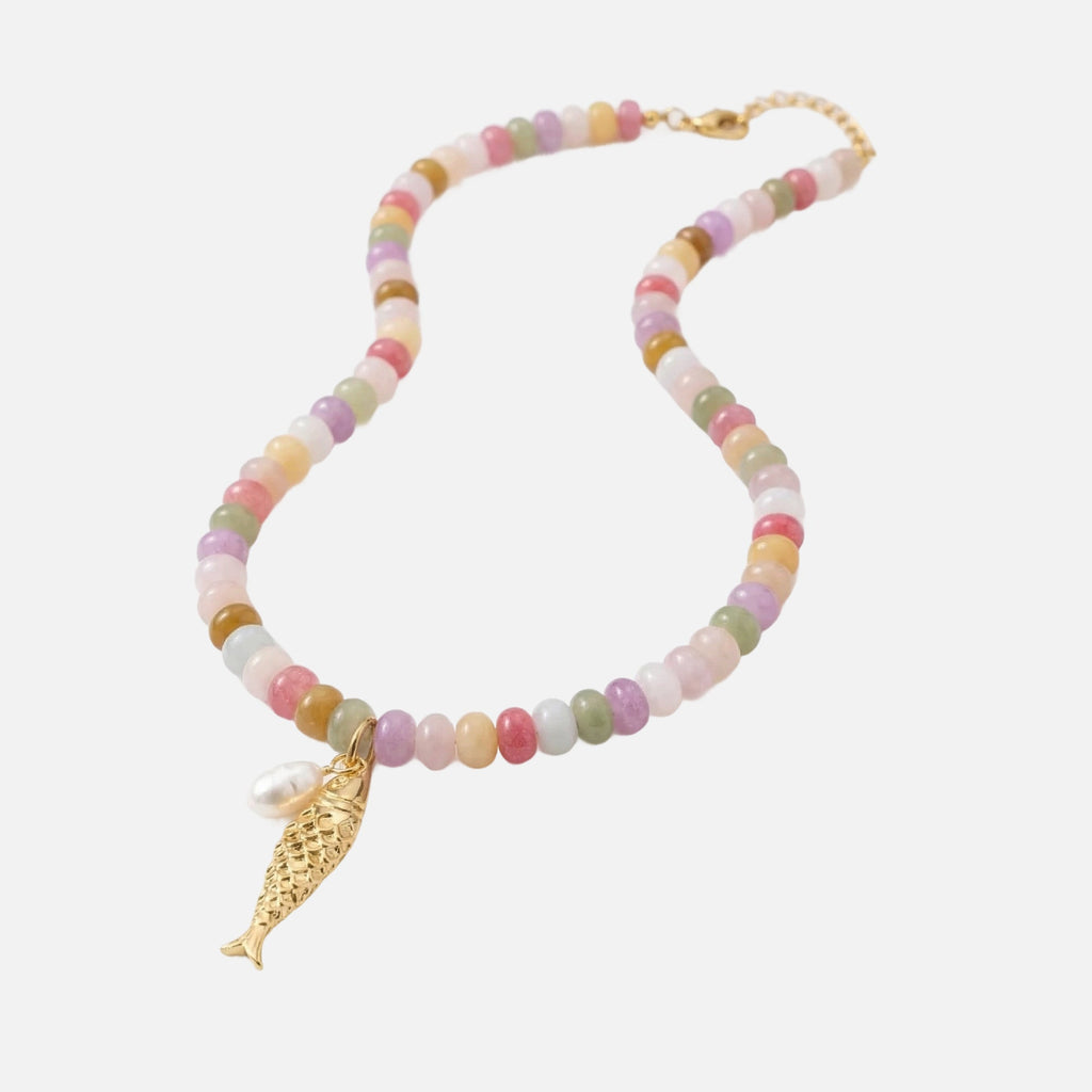 COLLANA DI PERLINE A FORMA DI PESCE DAI COLORI CANDY
