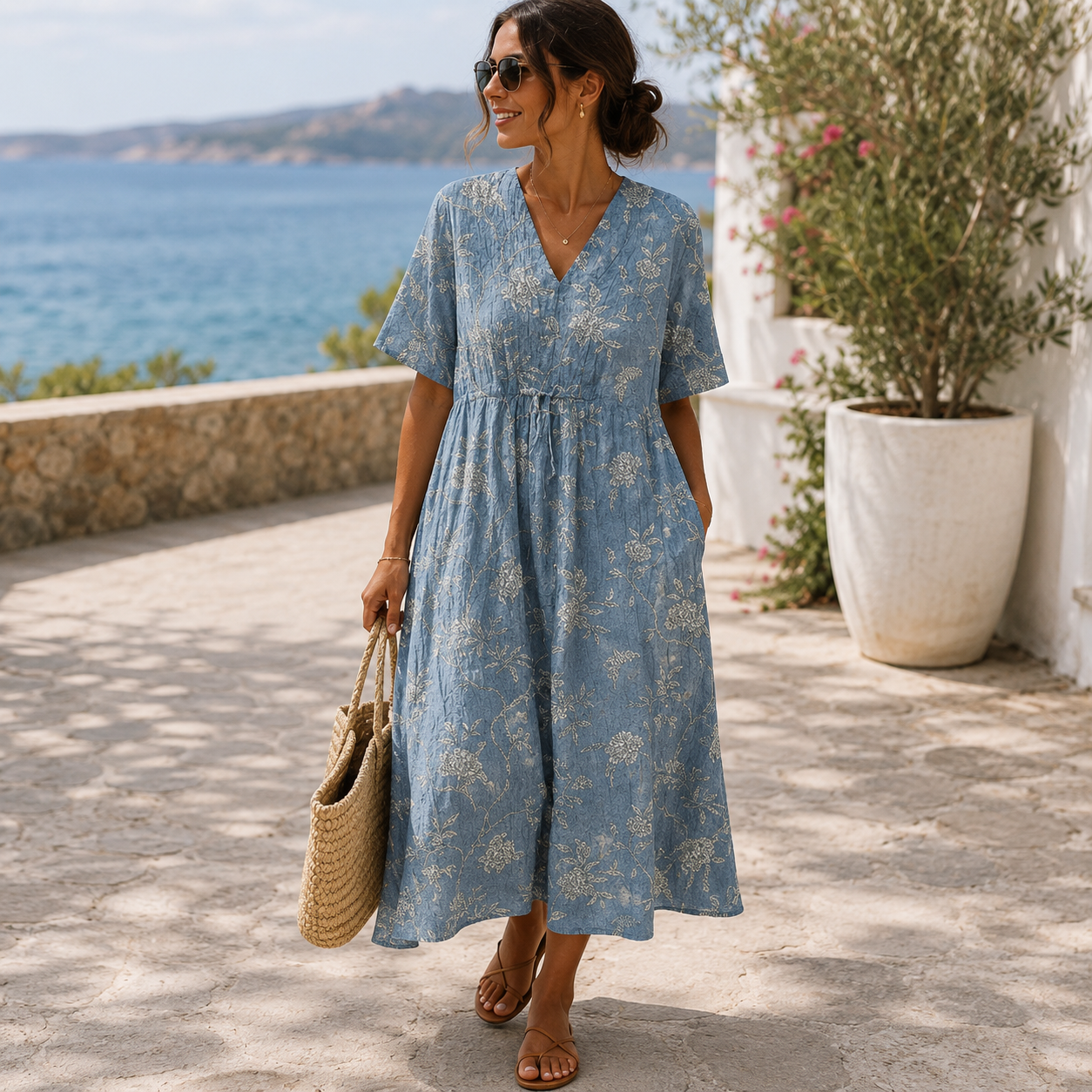 ALINE | VESTITO ESTIVO STAMPATO CHE VALORIZZA LA SILHOUETTE