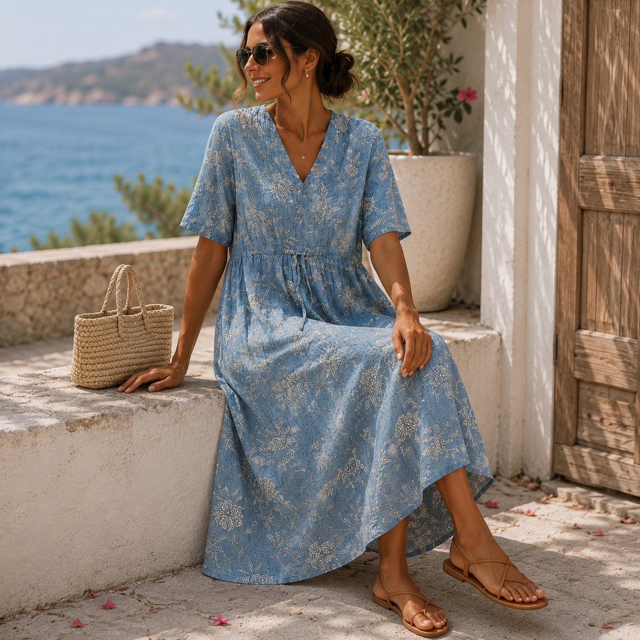 ALINE | VESTITO ESTIVO STAMPATO CHE VALORIZZA LA SILHOUETTE