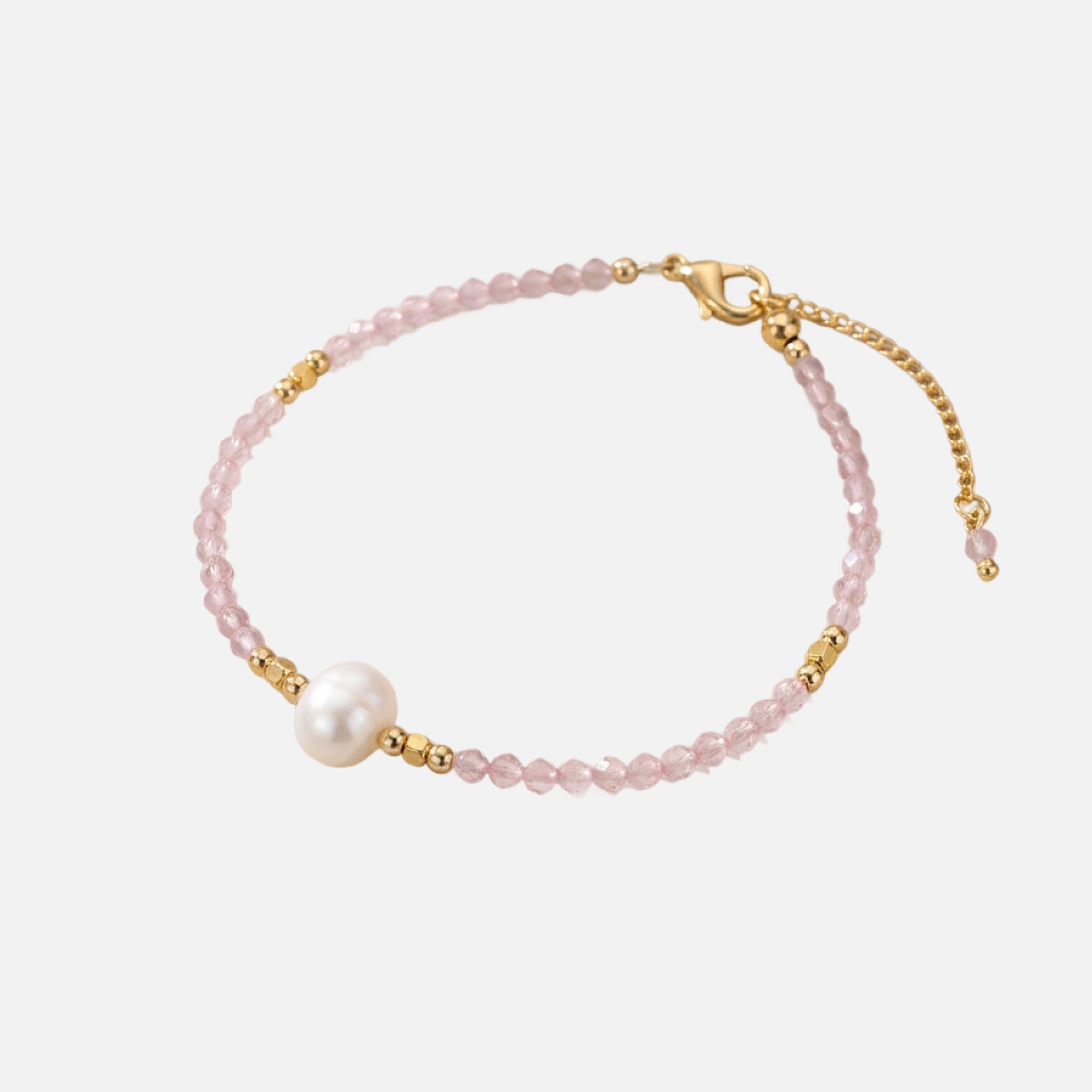 BRACCIALE IN PERIDOTO E PERLE