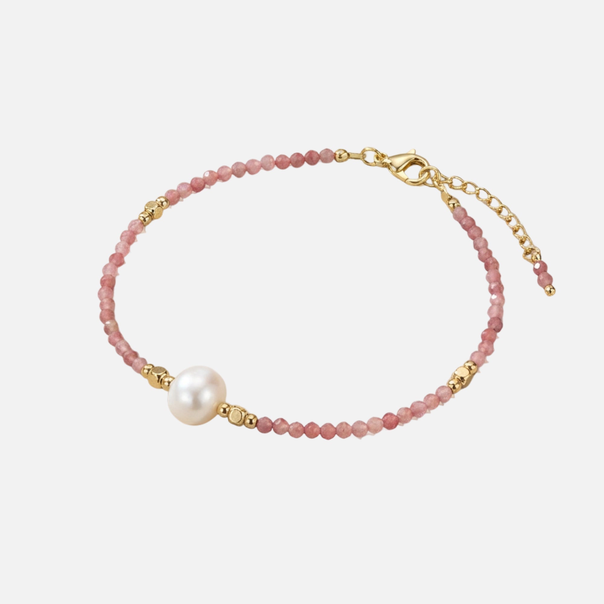 BRACCIALE IN PERIDOTO E PERLE