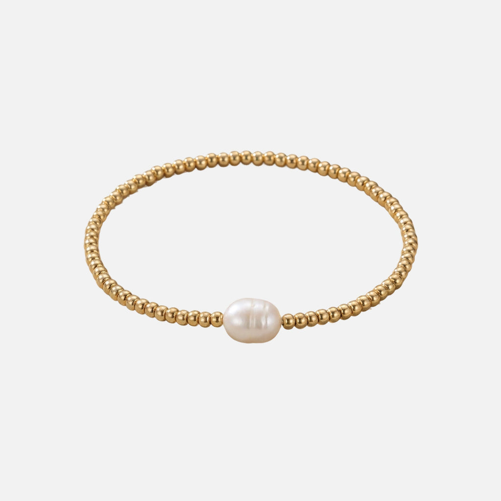 BRACCIALE DI PERLE DORATE