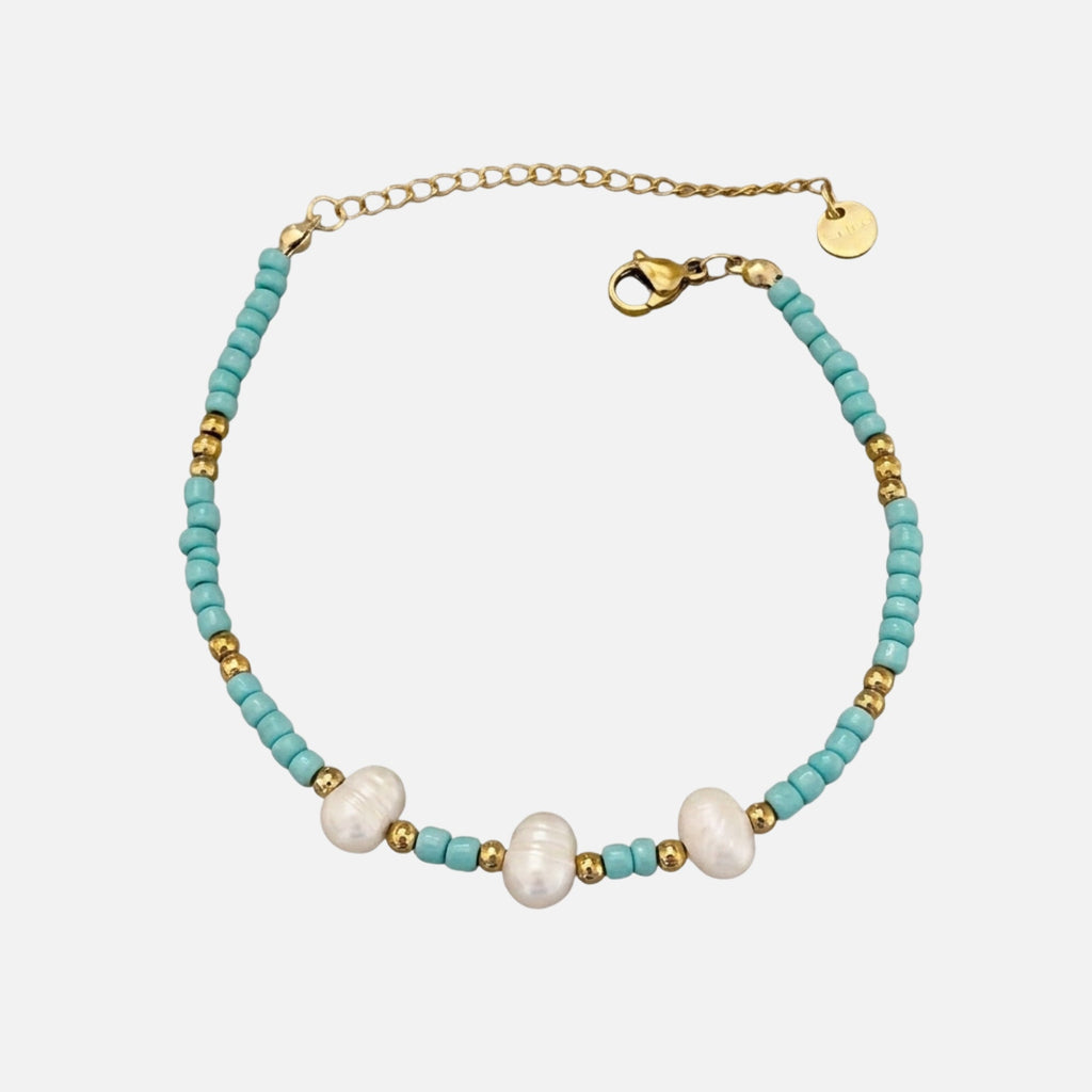 BRACCIALE IN PERLE E TURCHESI