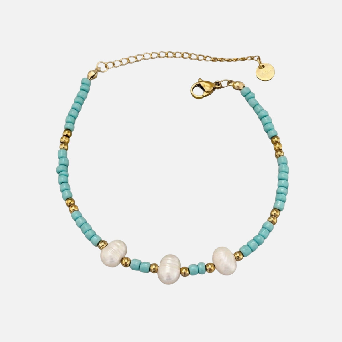BRACCIALE IN PERLE E TURCHESI