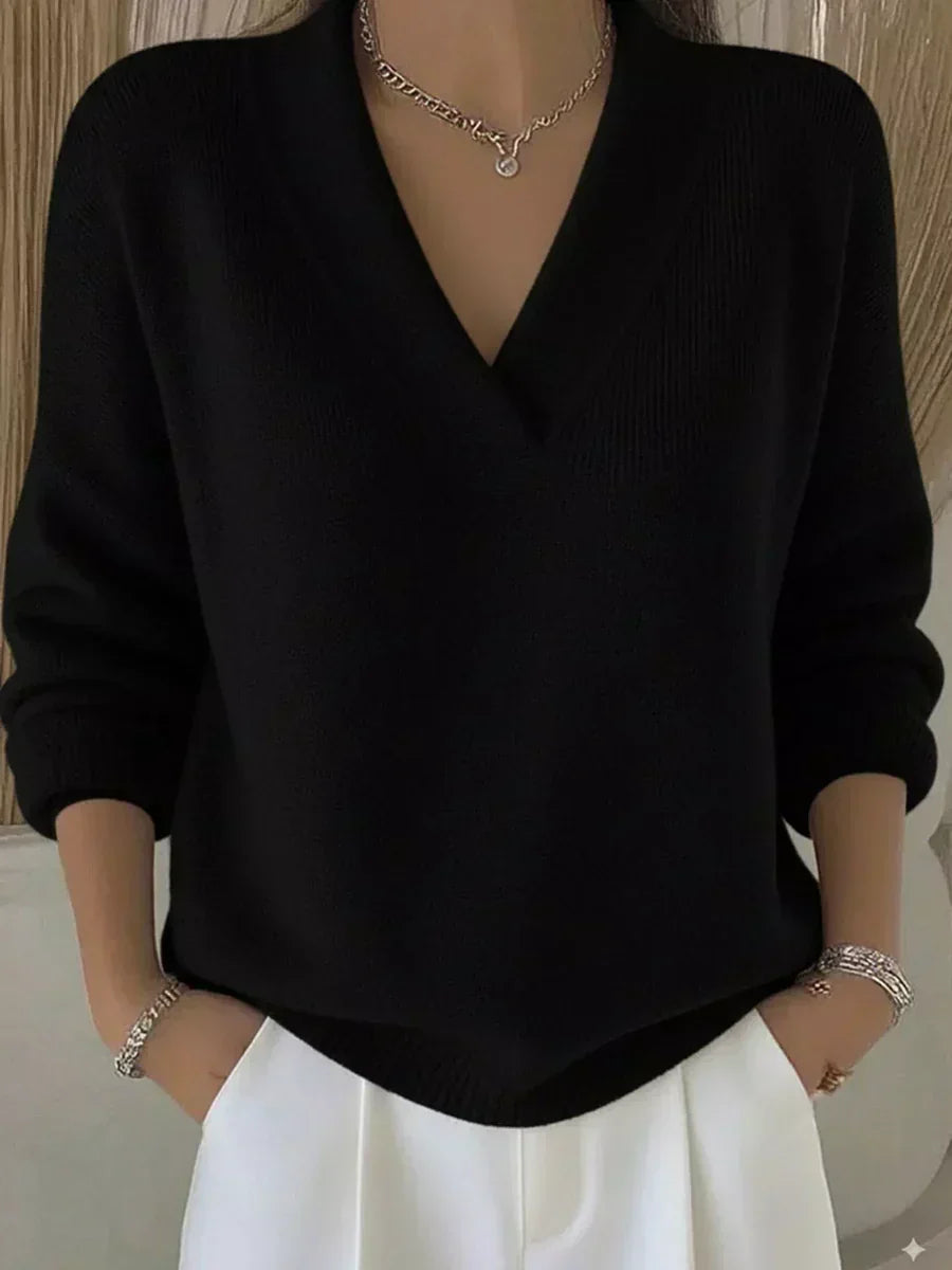 VIOLA | MAGLIONE OVERSIZE CON SCOLLO A V