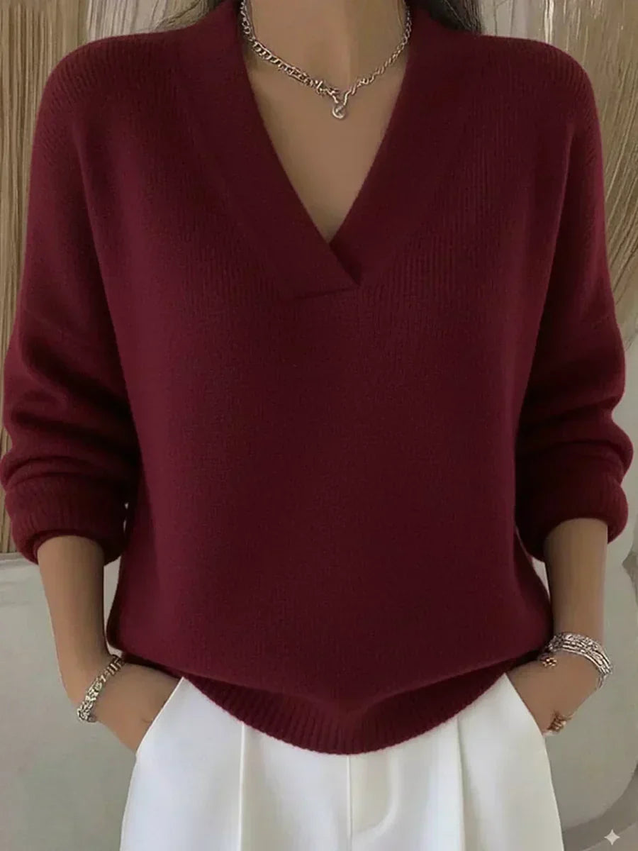 VIOLA | MAGLIONE OVERSIZE CON SCOLLO A V