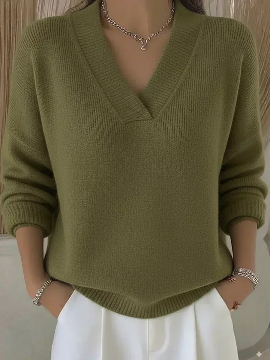 VIOLA | MAGLIONE OVERSIZE CON SCOLLO A V