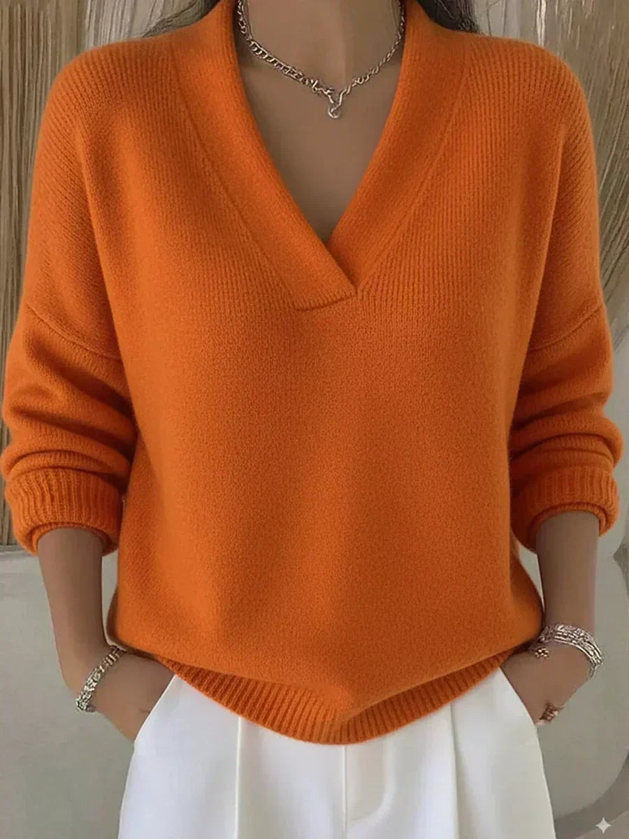 VIOLA | MAGLIONE OVERSIZE CON SCOLLO A V