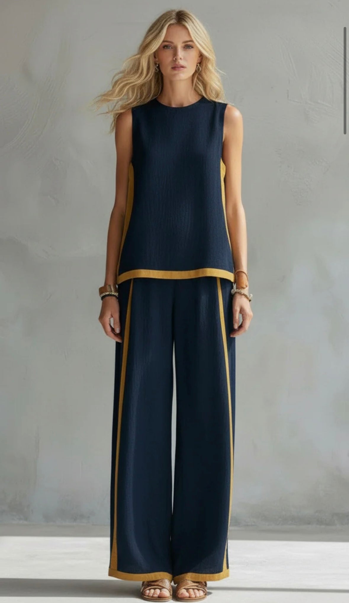 LEILA | COMPLETO ELEGANTE IN COTONE E LINO
