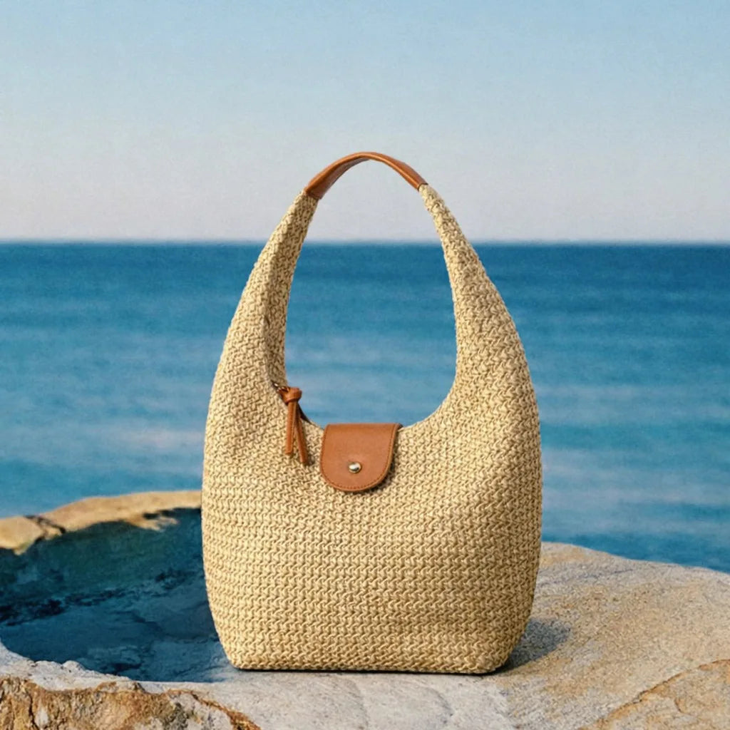ARABELLA | LA BORSA A TRACOLLA IN PAGLIA INTRECCIATA A MANO