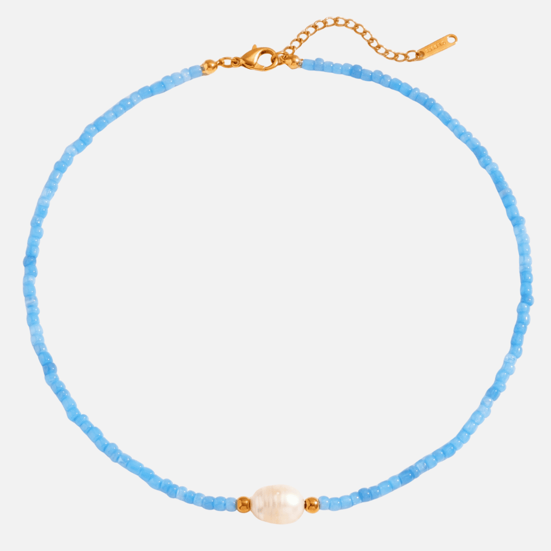 COLLANA DI PERLE ACQUAMARINA