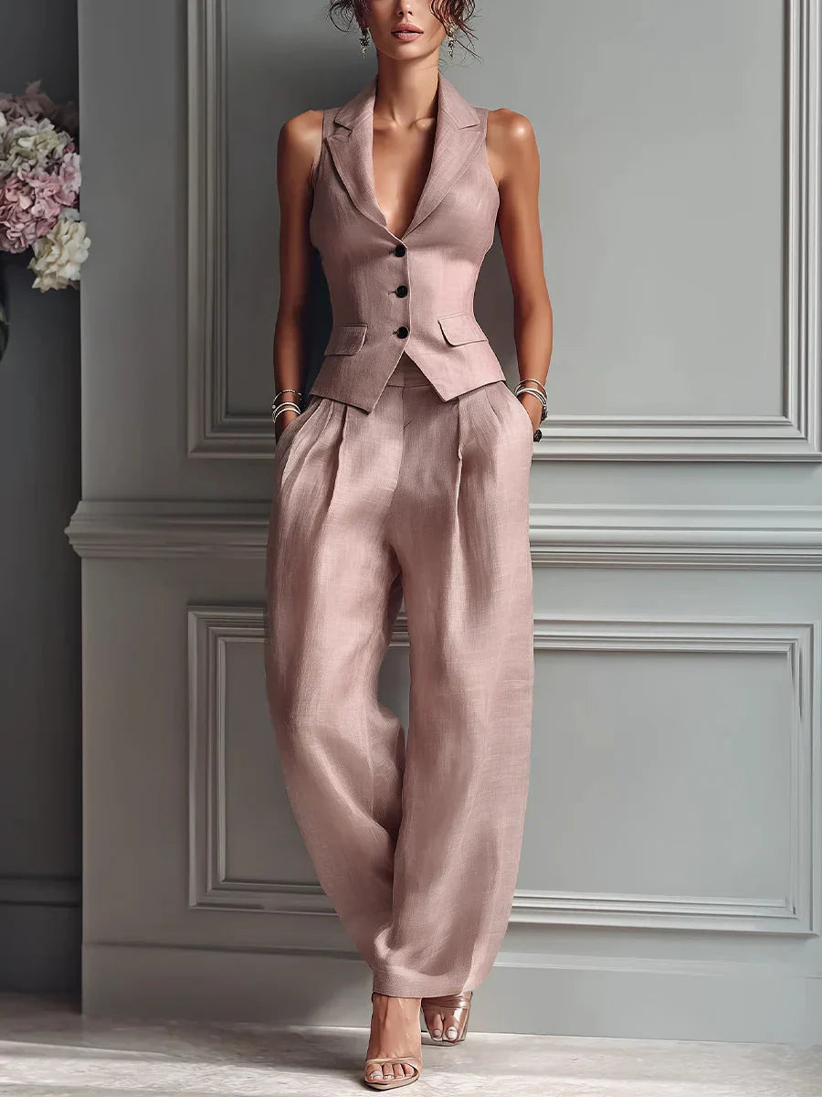 Stella | set di due pezzi abbottonato con scollo a V