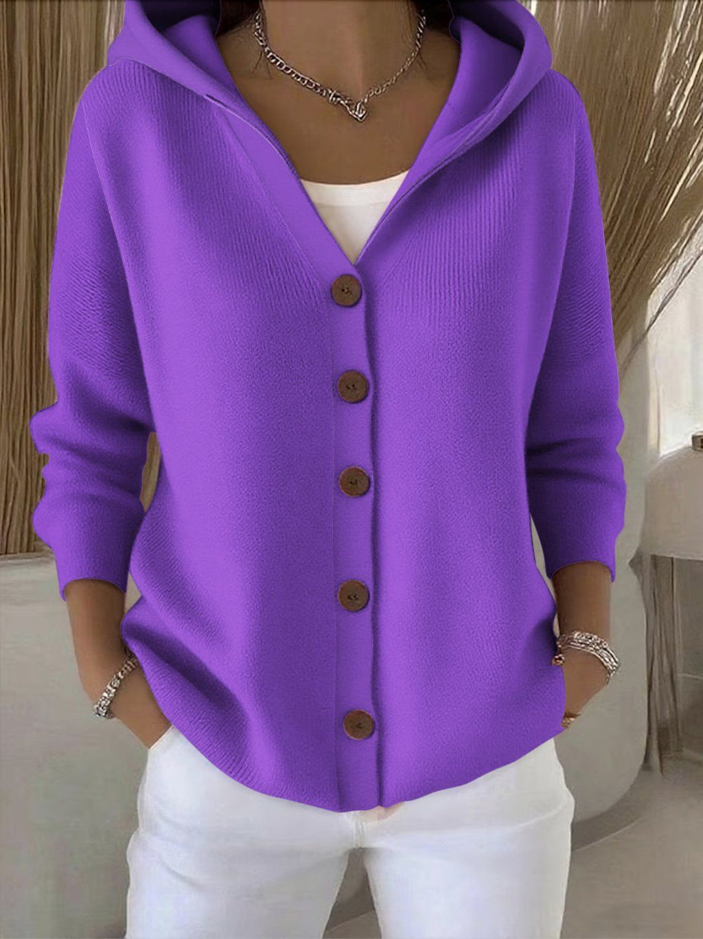 ROCÍO | GIACCA A MAGLIA CON CAPPUCCIO