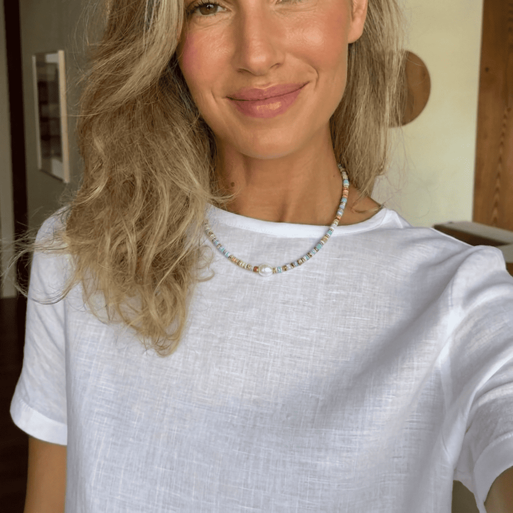 COLLANA DI PERLINE DI PERLA PASTELLO