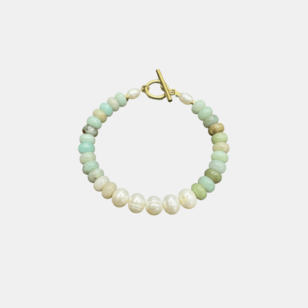 BRACCIALE TURCHESE CON PERLA AL CENTRO